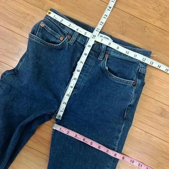 RE/DONE 90s High Rise Ankle Crop Jeans Western Rinse sz 25 - Picture 8 of 9